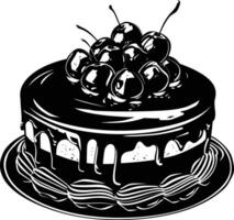 AI generated Silhouette cake black color only full body vector