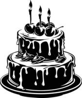 AI generated Silhouette cake black color only full body vector