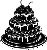 AI generated Silhouette cake black color only full body vector