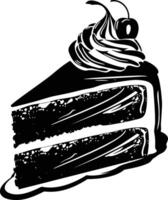 AI generated Silhouette cake black color only full body vector