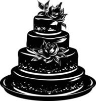 AI generated Silhouette cake black color only full body vector