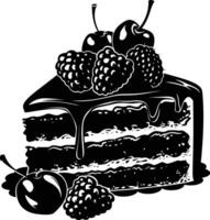 AI generated Silhouette cake black color only full body vector