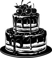 AI generated Silhouette cake black color only full body vector