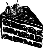 AI generated Silhouette cake black color only full body vector