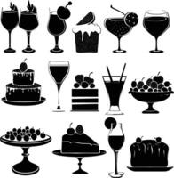 AI generated Silhouette culinary food black color only full body vector