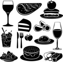 AI generated Silhouette culinary food black color only full body vector