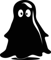 AI generated Silhouette cute ghost black color only full body body vector