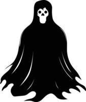 AI generated Silhouette cute ghost black color only full body body vector
