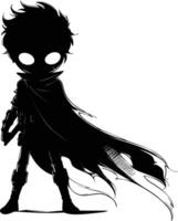 AI generated Silhouette cute hero black color only full body vector