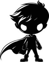 AI generated Silhouette cute hero black color only full body vector