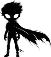 AI generated Silhouette cute hero black color only full body vector