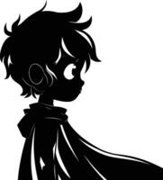 AI generated Silhouette cute hero black color only full body vector