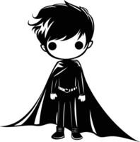 AI generated Silhouette cute hero black color only full body vector