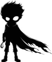 AI generated Silhouette cute hero black color only full body vector