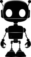 AI generated Silhouette cute robot black color only full body body vector