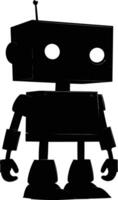 AI generated Silhouette cute robot black color only full body body vector