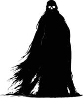 AI generated Silhouette ghost black color only full body body vector