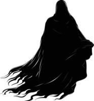 AI generated Silhouette ghost black color only full body body vector