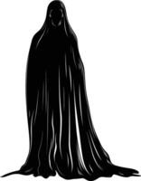 AI generated Silhouette ghost black color only full body body vector