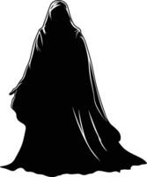 AI generated Silhouette ghost black color only full body body vector