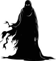 AI generated Silhouette ghost black color only full body body vector