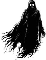 AI generated Silhouette ghost black color only full body body vector