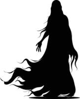 AI generated Silhouette ghost black color only full body body vector