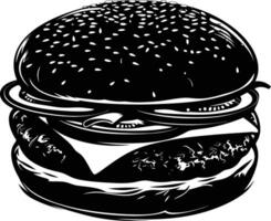 AI generated Silhouette hamburger black color only full body body vector