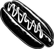 AI generated Silhouette hotdog black color only full body body vector