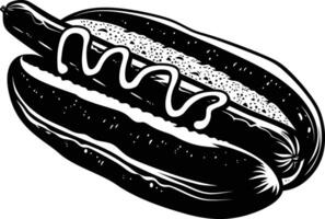 AI generated Silhouette hotdog black color only full body body vector