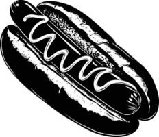 AI generated Silhouette hotdog black color only full body body vector