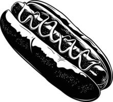 AI generated Silhouette hotdog black color only full body body vector