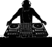 ai generado silueta DJ controlador negro color solamente vector