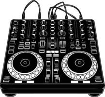 ai generado silueta DJ controlador negro color solamente vector