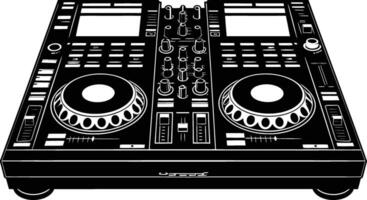 AI generated Silhouette DJ Controller black color only vector