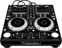 ai generado silueta DJ controlador negro color solamente vector