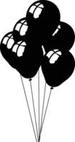 AI generated Silhouette balloon party black color only vector