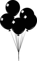 AI generated Silhouette balloon party black color only vector