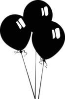 AI generated Silhouette balloon party black color only vector