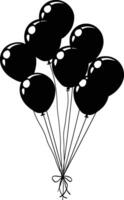 AI generated Silhouette balloon party black color only vector