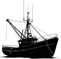 ai generado silueta pescar barco negro color solamente vector