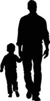 AI generated Silhouette for father day moment black color only full body vector