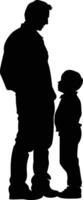 AI generated Silhouette for father day moment black color only full body vector