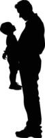 AI generated Silhouette for father day moment black color only full body vector