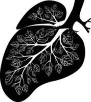 AI generated Silhouette for internal organs of liver black color only vector