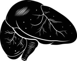 AI generated Silhouette for internal organs of the liver black color only vector