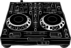 AI generated Silhouette DJ Controller black color only vector