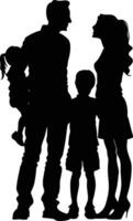 AI generated Silhouette happy family black color only full body vector