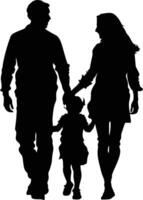 AI generated Silhouette happy family black color only full body vector