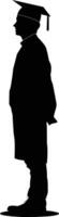 AI generated Silhouette man wear graduating hat black color only vector